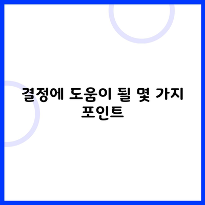 결정에 도움이 될 몇 가지 포인트