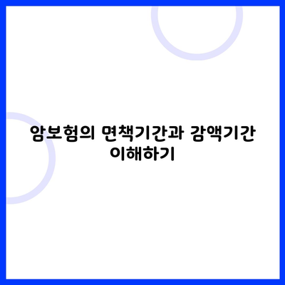 암보험의 면책기간과 감액기간 이해하기