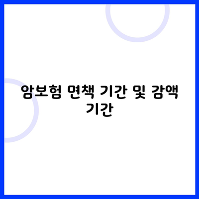 암보험 면책 기간 및 감액 기간