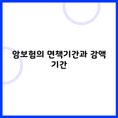 암보험의 면책기간과 감액 기간