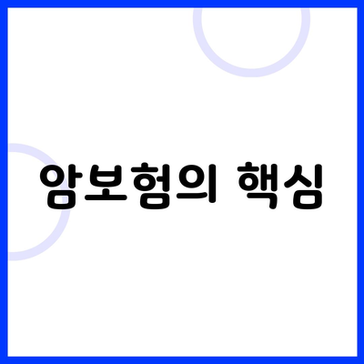 암보험의 핵심