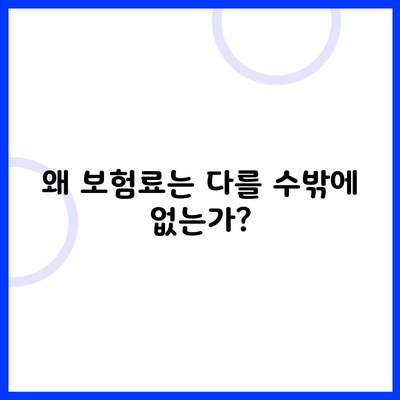 왜 보험료는 다를 수밖에 없는가?