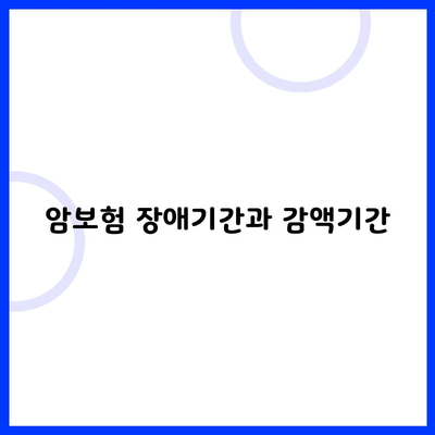 암보험 장애기간과 감액기간