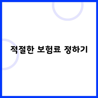 적절한 보험료 정하기