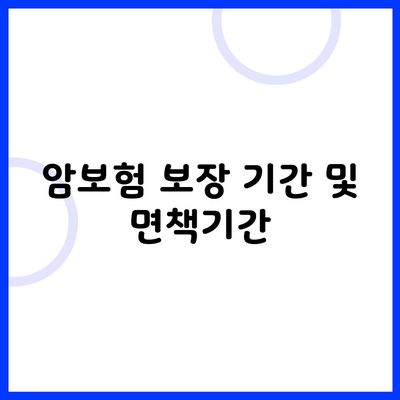 암보험 보장 기간 및 면책기간