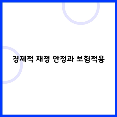 경제적 재정 안정과 보험적용