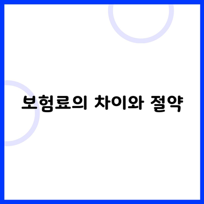 보험료의 차이와 절약