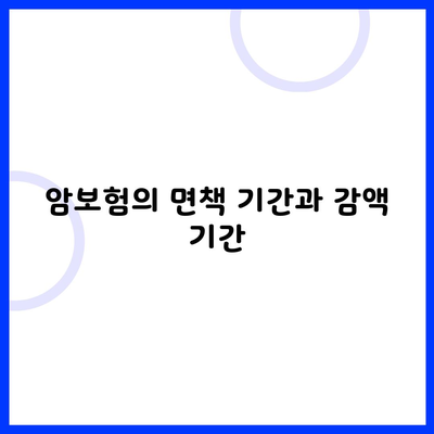 암보험의 면책 기간과 감액 기간