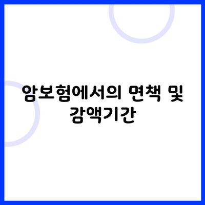 암보험에서의 면책 및 감액기간