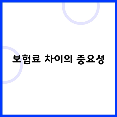 보험료 차이의 중요성