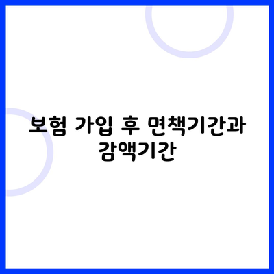 보험 가입 후 면책기간과 감액기간