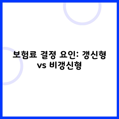 보험료 결정 요인: 갱신형 vs 비갱신형