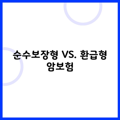 순수보장형 VS. 환급형 암보험