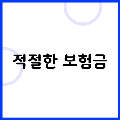 적절한 보험금