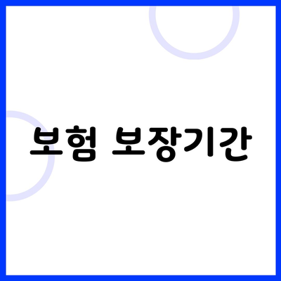 보험 보장기간