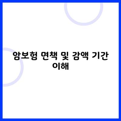 암보험 면책 및 감액 기간 이해