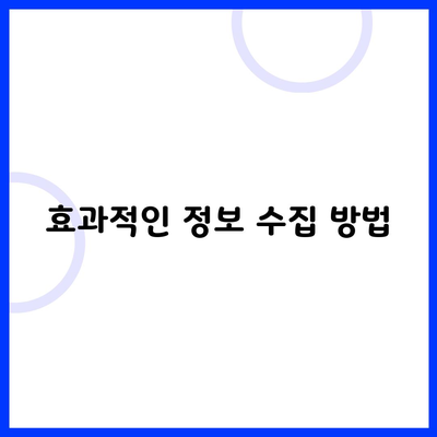 효과적인 정보 수집 방법