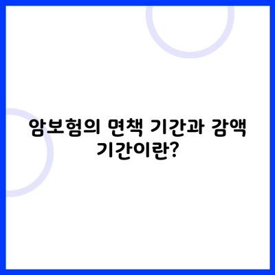 암보험의 면책 기간과 감액 기간이란?