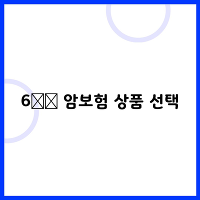 6️⃣ 암보험 상품 선택