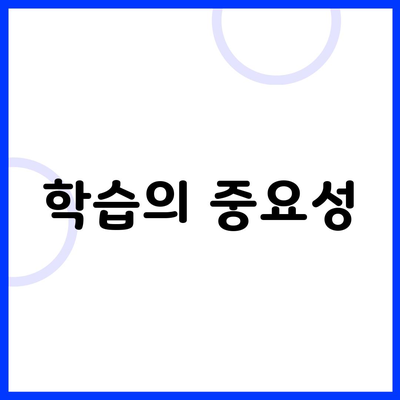 학습의 중요성