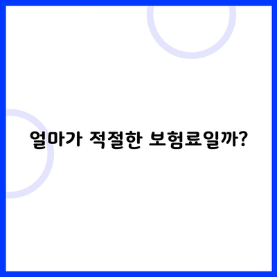 얼마가 적절한 보험료일까?