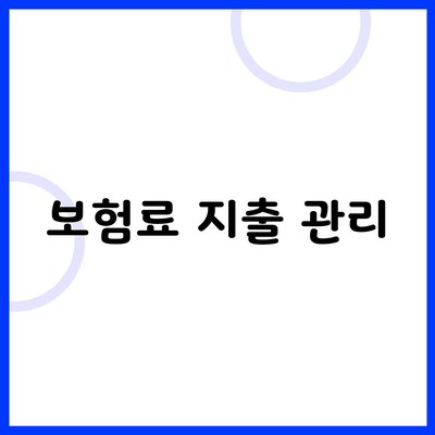 보험료 지출 관리