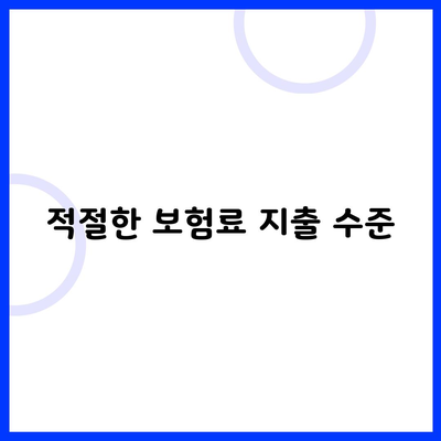 적절한 보험료 지출 수준