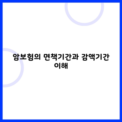 암보험의 면책기간과 감액기간 이해