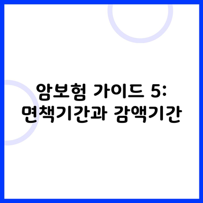 암보험 가이드 5: 면책기간과 감액기간