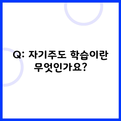 Q: 자기주도 학습이란 무엇인가요?