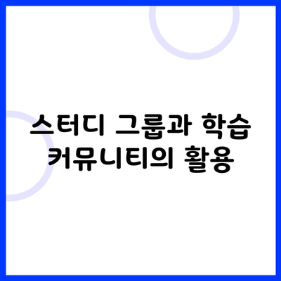 스터디 그룹과 학습 커뮤니티의 활용